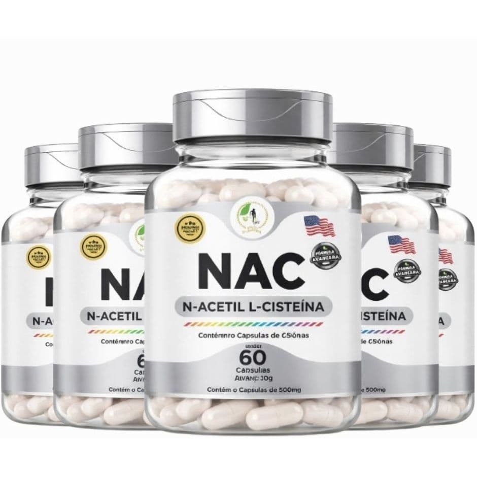 5x NAC N-Acetil L-Cisteína Precursor da Glutationa Imunidade - Fits Life