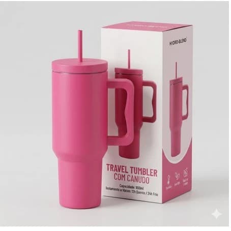 Copo Térmico com Isolamento 1200 ML de Grande Capacidade Copo para Academia e Carro com canudo
