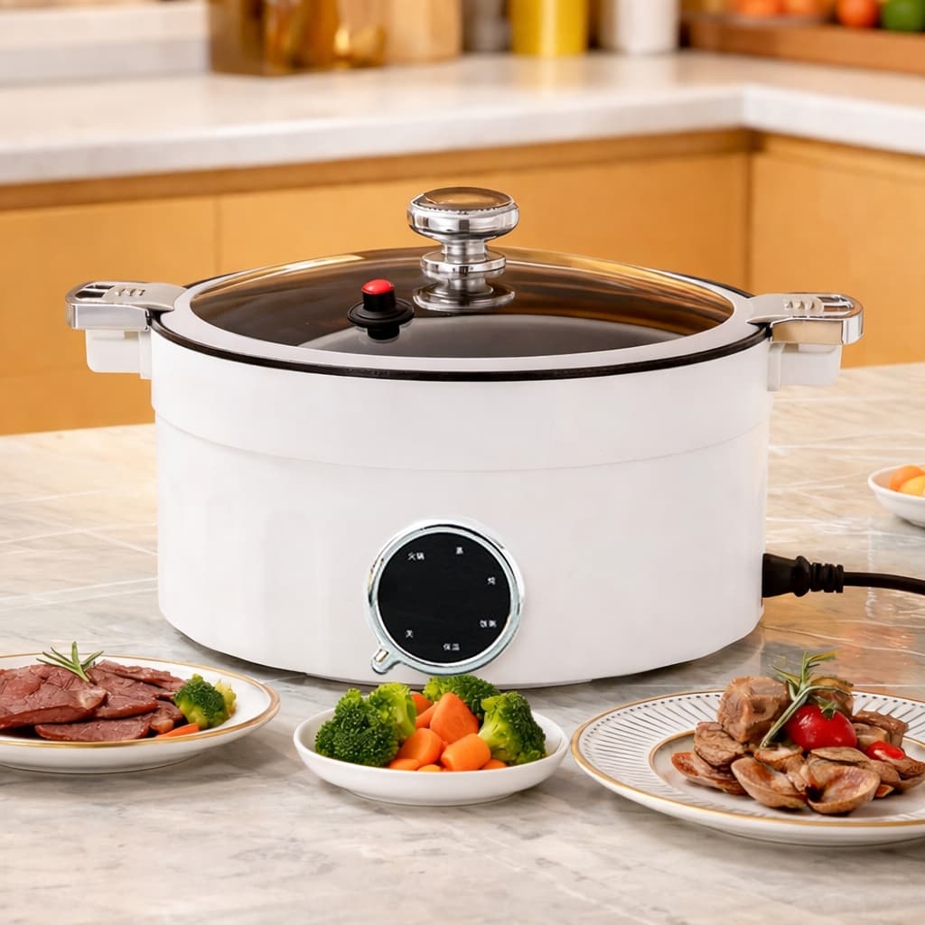 Panela Elétrica de Arroz Multiuso 4 Litros 28cm Antiaderente 1000W 5 Funções 110V/220V