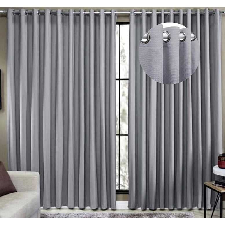 Cortina Piquet 2,40m x 2,20m – Tecido Encorpado Elegante para Sala ou Quarto com Ilhós#cortina#pique#piquet#sala#quarto