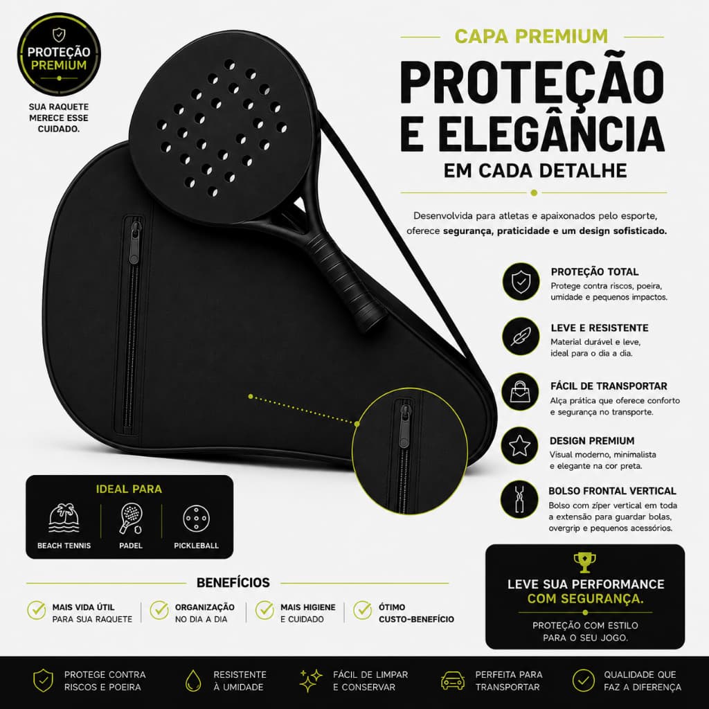 Bolsa de Raquete Beach Tênis - Capa Ipermeável