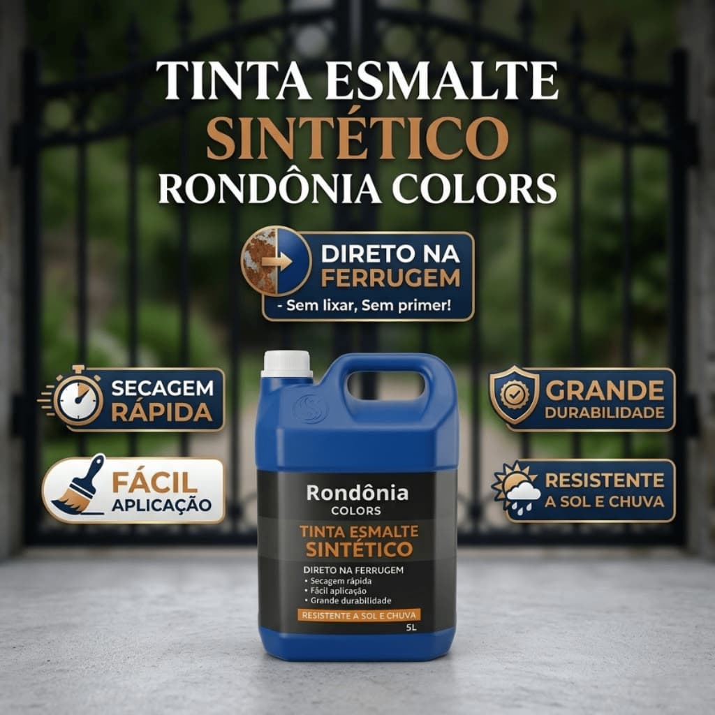 Tinta Esmalte Sintético Renovação Portão Ferro Madeira Alta Resistência Externa Brilho Forte Premium