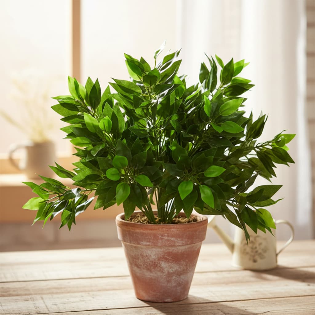 Kit 12 Galhos Folhagem Ficus Decorativa Artificial Realista