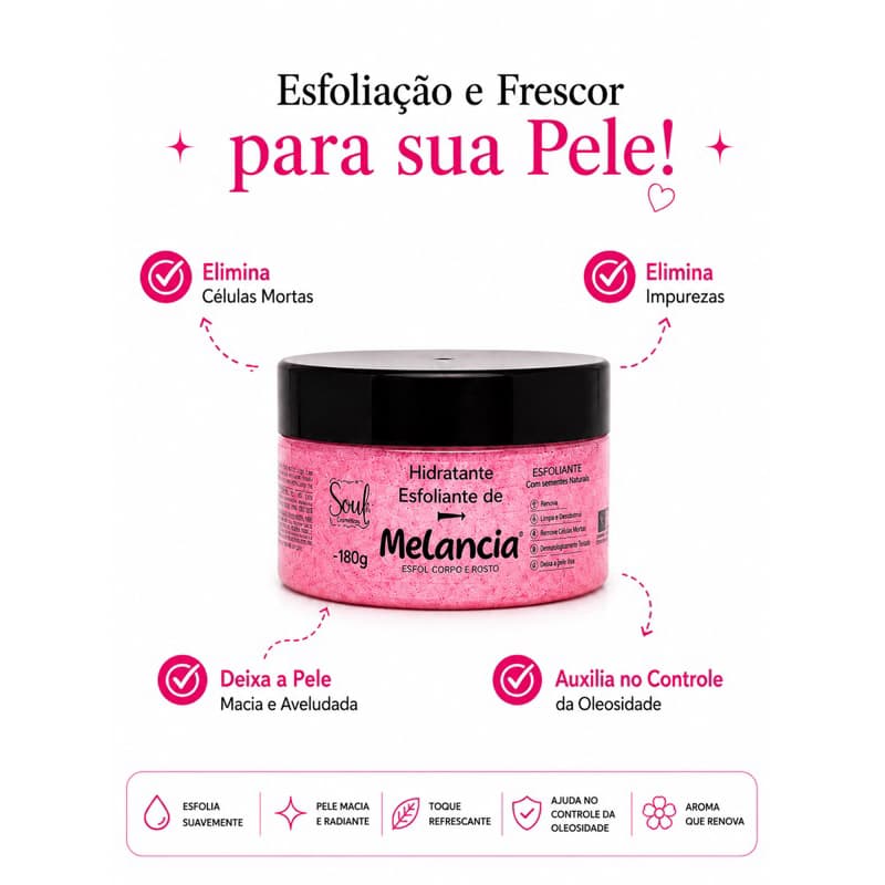 Esfoliante Hidratante - Esfoliante Corpo e Rosto - Soul Cosméticos
