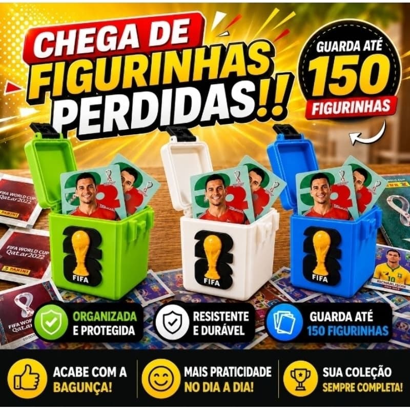 Caixa para Armazenar Figurinhas da Copa 2026 GRANDE  Porta Cards Proteção para Sua Coleção Futebol
