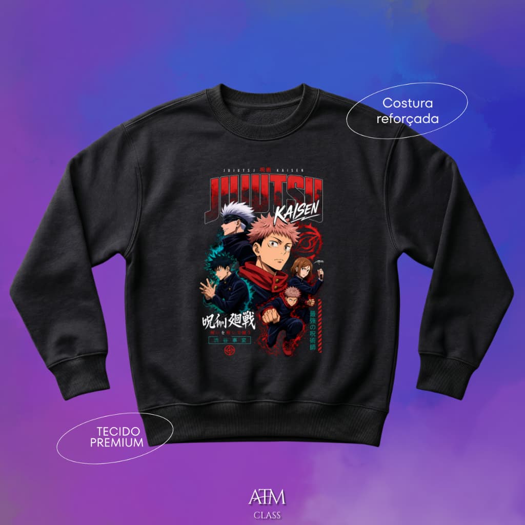 Moletom Casual Jujutsu Kaisen manga serie anime tecido premium  postagem rápida