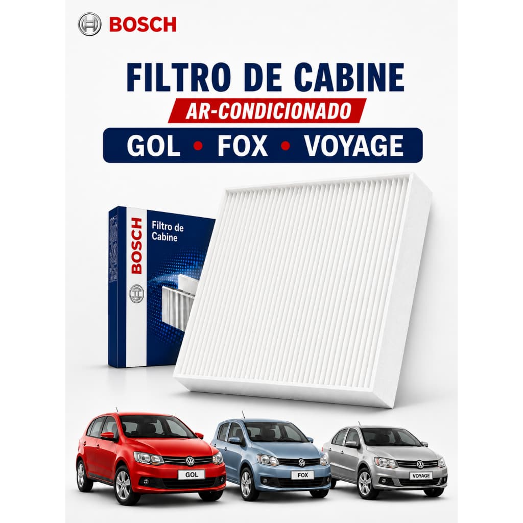 Filtro Cabine Bosch Gol G5 G6 G7 Voyage Saveiro Fox Polo