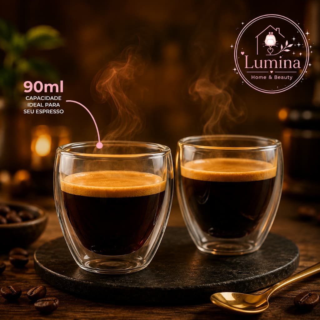 Conjunto 2 Copos Para Café 90ml Vidro