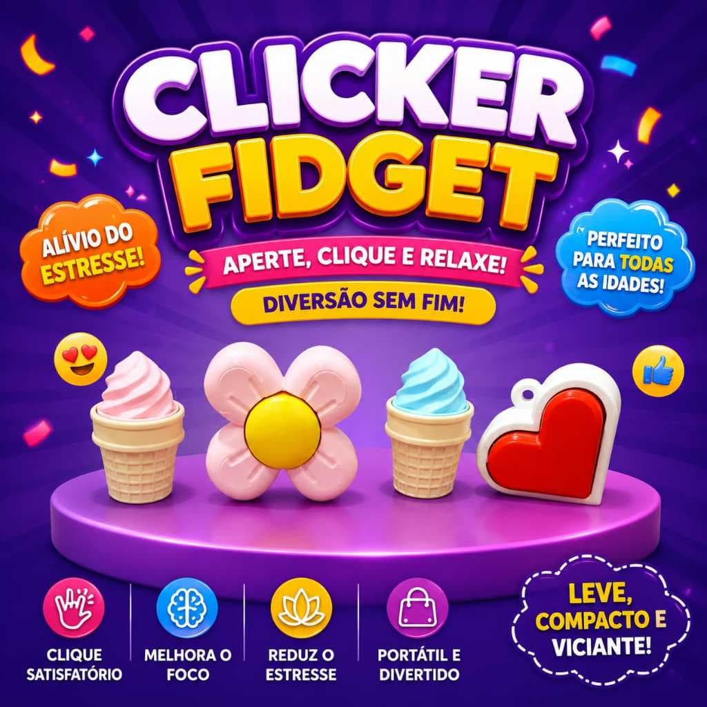 Clicker Fidget Antiestresse Divertidos