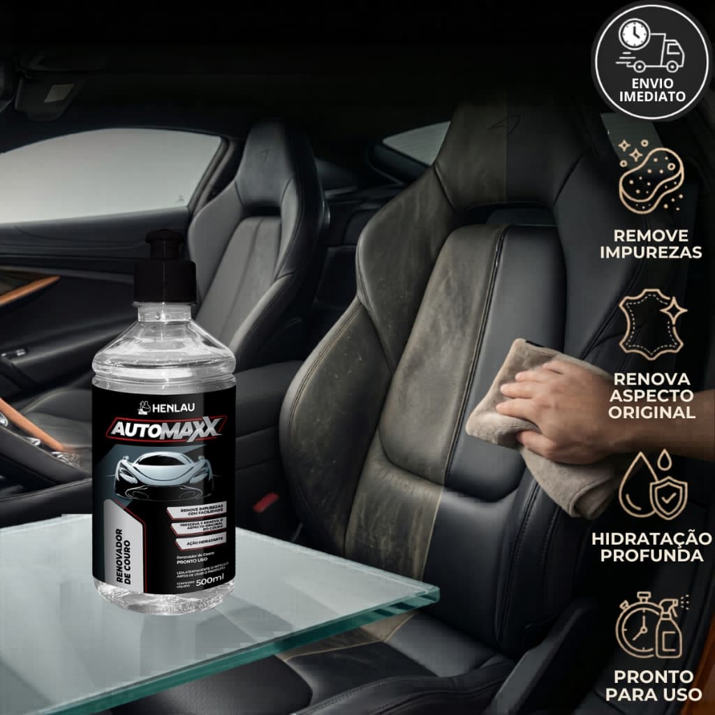 Limpa e Hidrata Couro Protecao Renovador Hidratante Remove Sujeira Brilho Natural