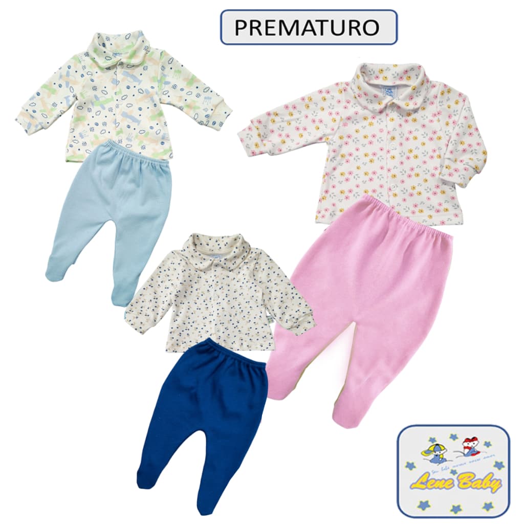 Conjunto Blusinha Manga Longa e Culote com pé Bebe Prematuro e Boneca Reborn LENE BABY