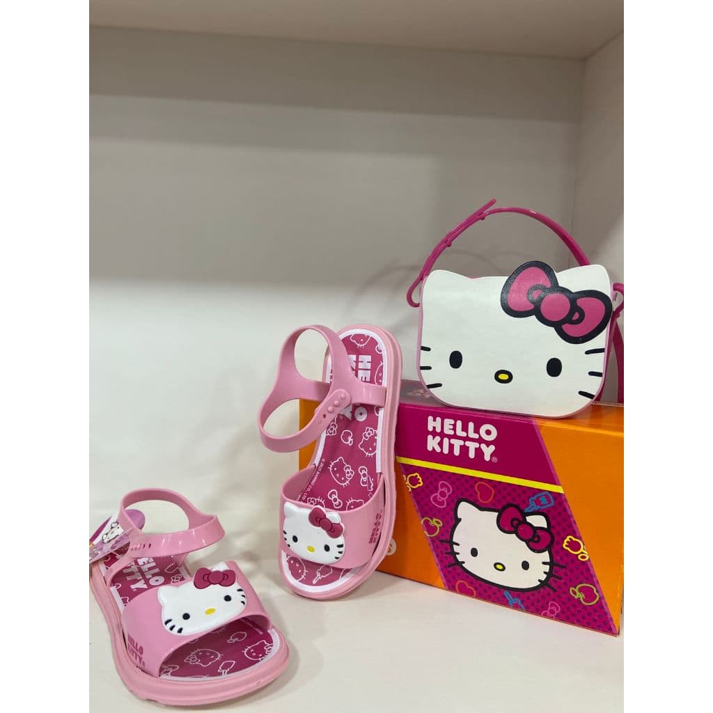 Sandália Infantil Com Bolsinha Hello Kitty - Grendene Kids - Rosa