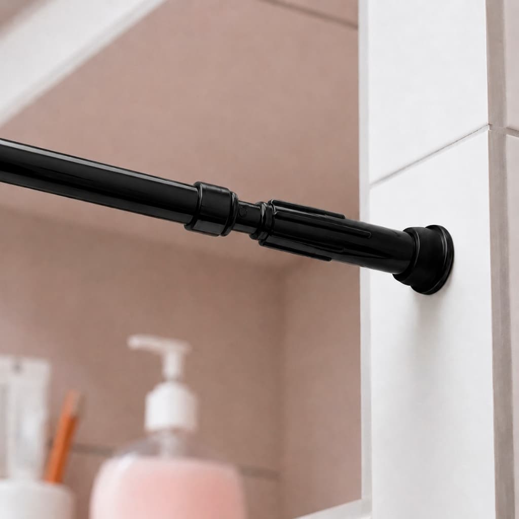 Varão Extensivo Ajustável 0,45m à 1,50m Para Cortina de Box Banheiro Suporte Extensor