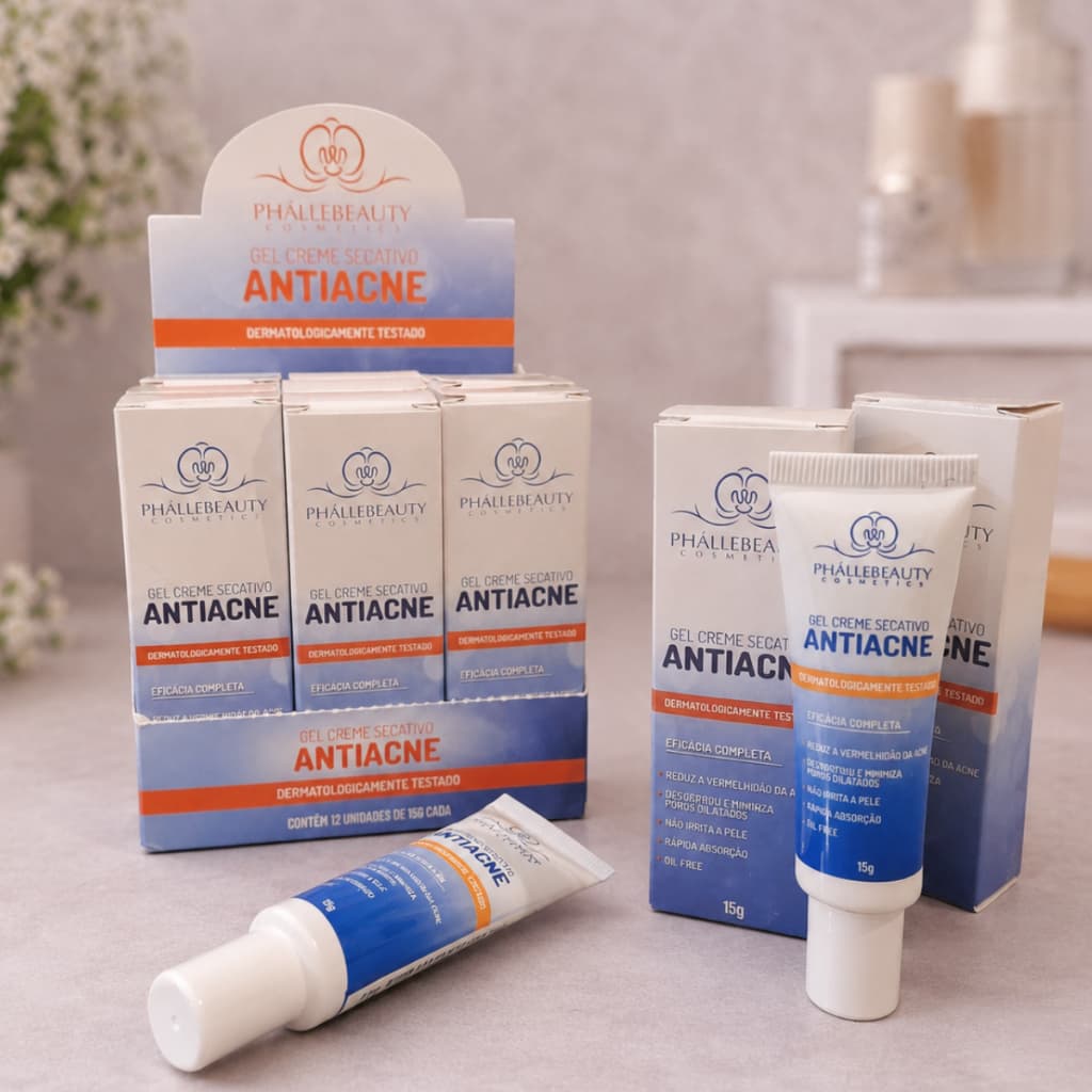 Gel Creme Secativo Antiacne PhalleBeauty Eficácia Completa