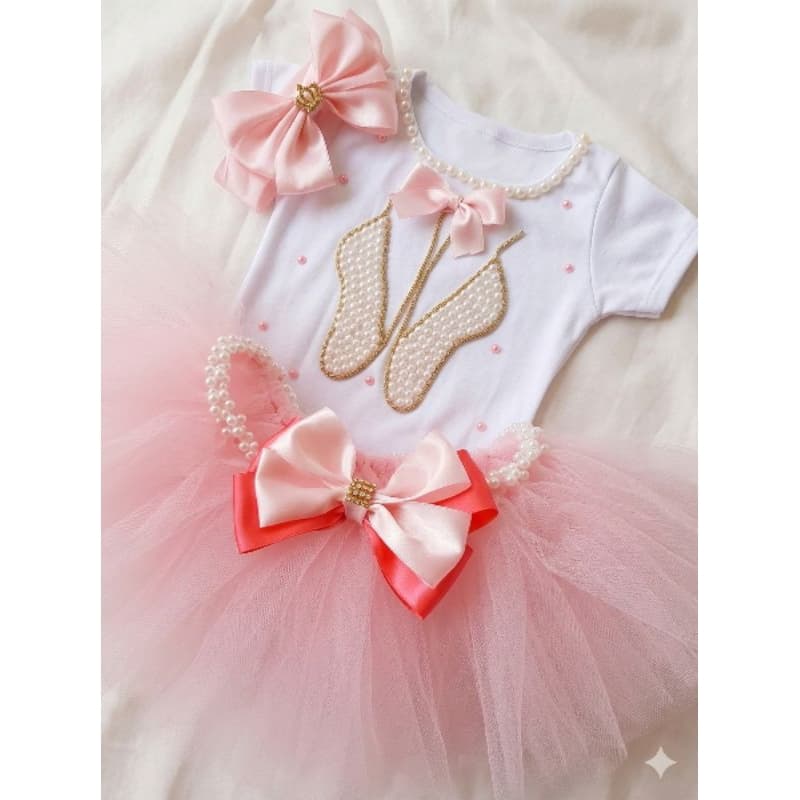 Conjunto Tutu Bailarina Baby Body Personalizado + Saia