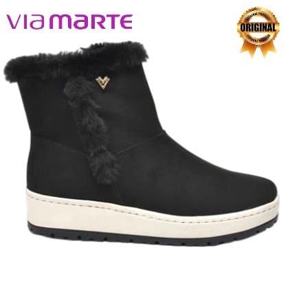 Tênis Bota Peluciada Preta Confortável Inverno 259007-09