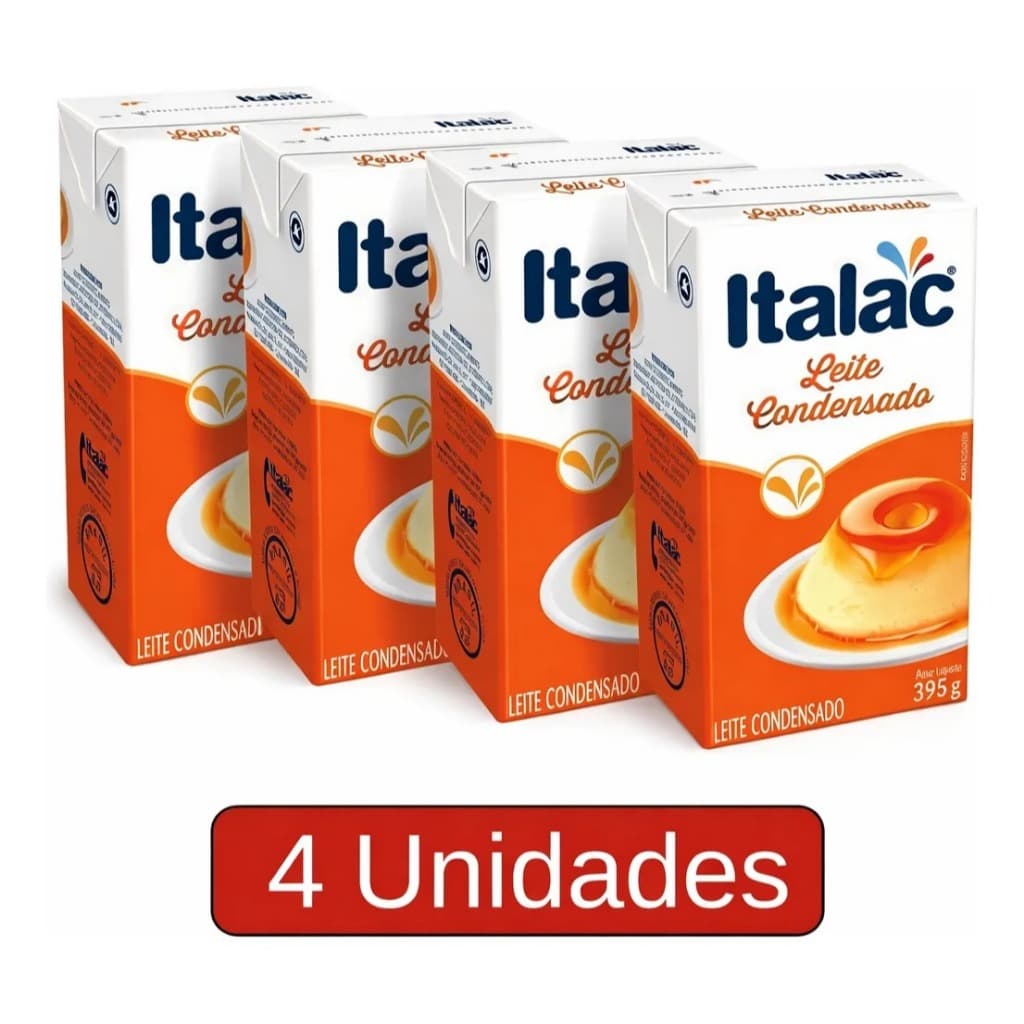 Kit 4 Leite Condensado Semidesnatado Italac 395g