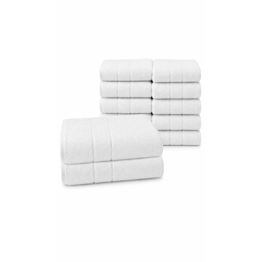 Kit 12 Toalhas De Rosto Hotelaria Mônaco Profissional Branca