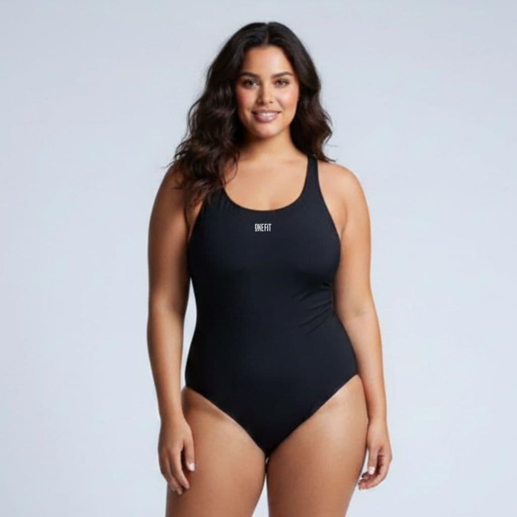 Maiô Preto Plus Size Feminino Costas Nadador Tecido Premium Resistente - Envio Imediato