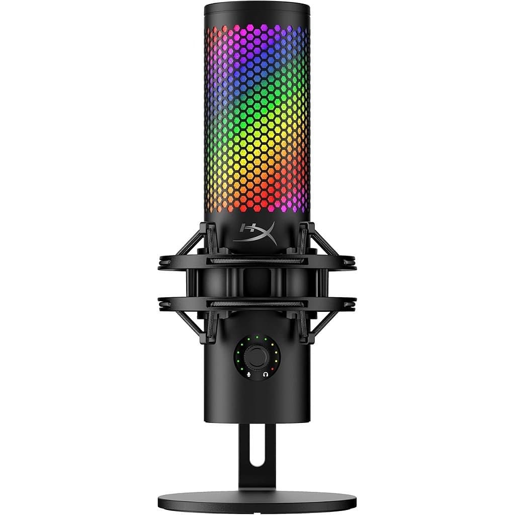 Microfone USB HyperX QuadCast 2 S – com Iluminação RGB, Ideal para Streaming e Podcast, com Controles Integrados, Ilumin