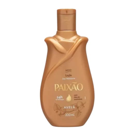 Loção Hidratante Corporal Paixão Avelã 200ml - Hidratação 24h, Fragrância Deliciosa, Uso Diário