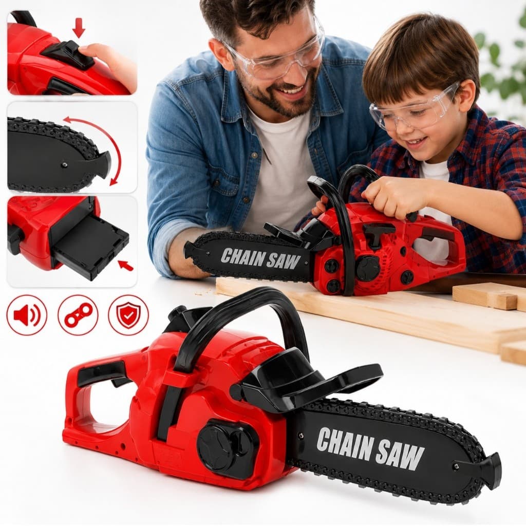 Brinquedo Motoserra Elétrica Com Som e Movimento