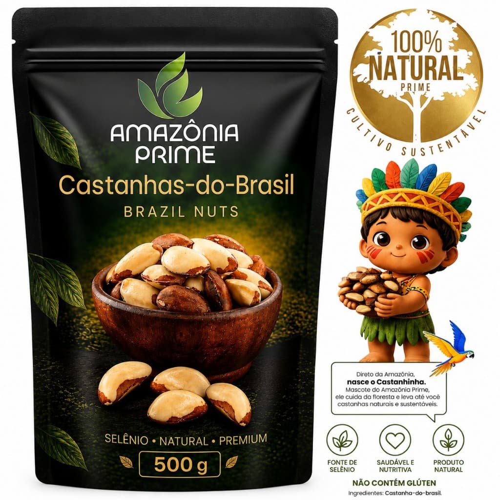 Castanha Inteira Premium Brasil Do Para 500 G Desidratada Sem Sal Safra Nova Amazônia Prime Natural