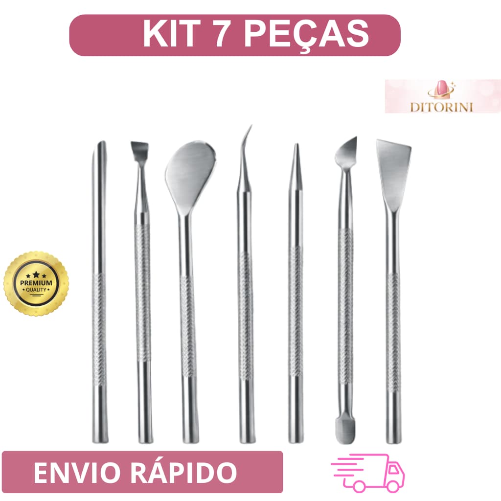 Kit Removedor de Calos e Unha Encravada 7 Peças Podologia Profissional Inox