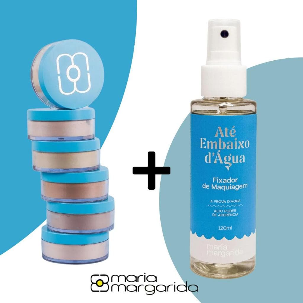 Kit Profissional Maria Margarida Pó De Tapioca + Fixador Ate Embaixo D´Agua Alta Fixação Original