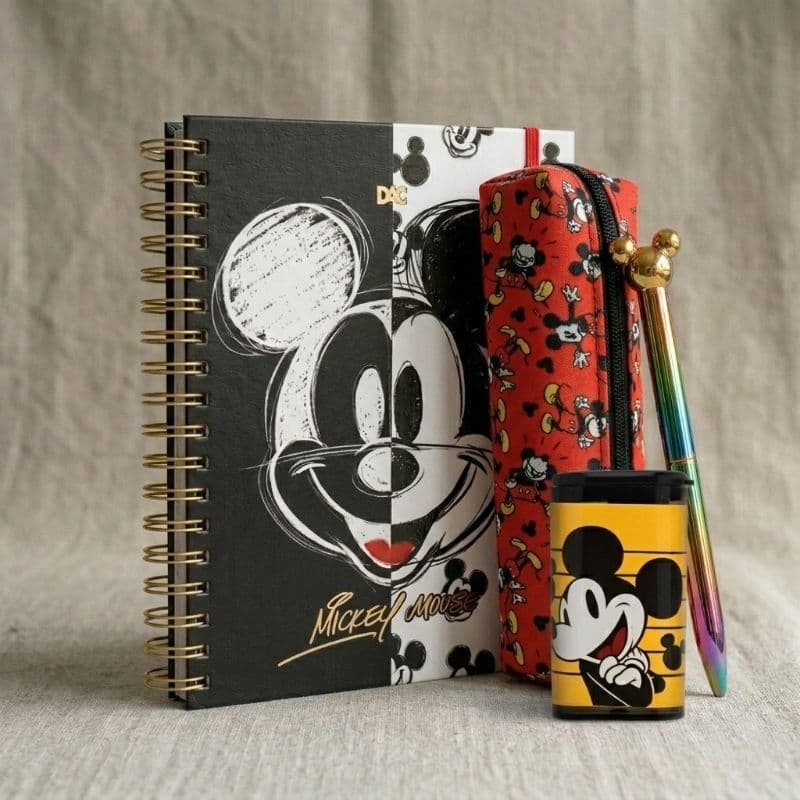 Kit Papelaria Smart Mickey DAC Neo 1 Matéria Divisórias Estojo Material Escolar