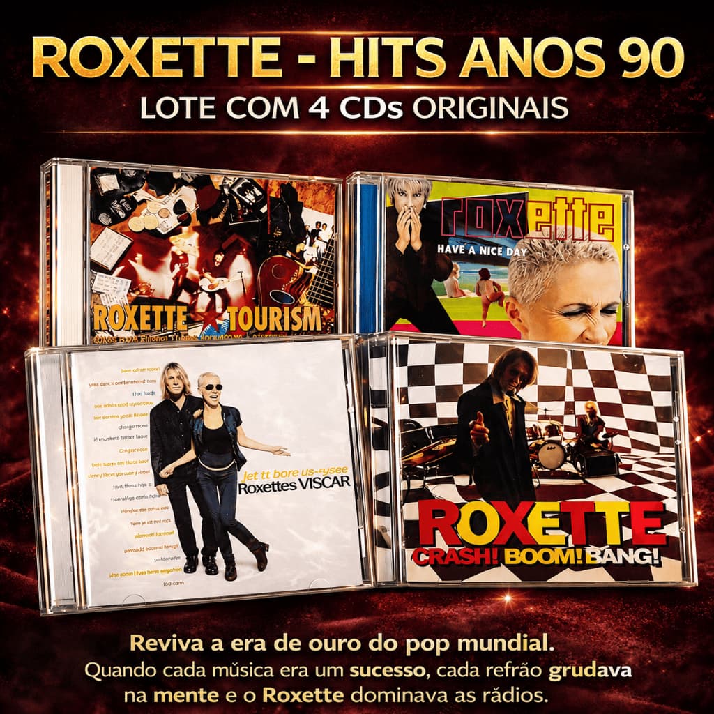 Roxette Lote 4 CDs Originais Hits Anos 90 Tourism Greatest Hits Crash Boom Bang Promoção