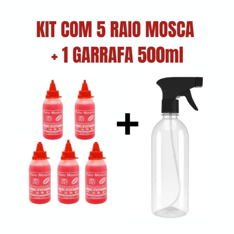 Garrafa Pet 500ml + 5 Refil Multi-inseticida — Solução Eficaz contra os insetos
