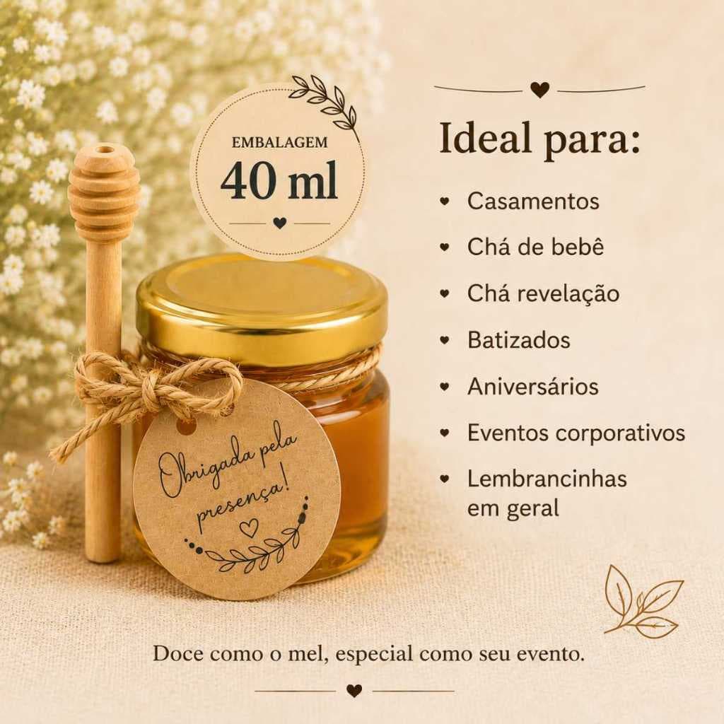 Kit 10 Un Melzinho Lembrancinha Festa Casamento Chá Bebê Mini Potes Artesanais Personalizados 40 ml