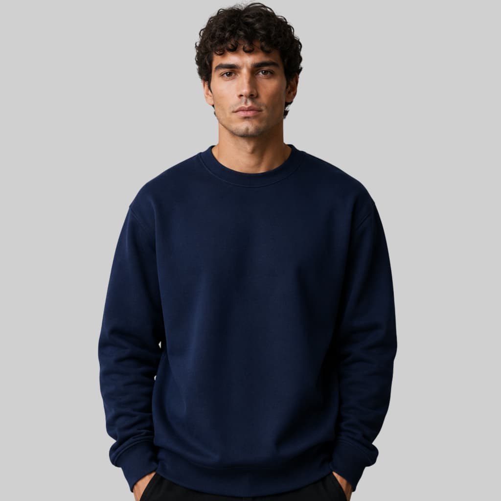 Moletom Blusa Frio Masculino Gola Redonda Careca Liso