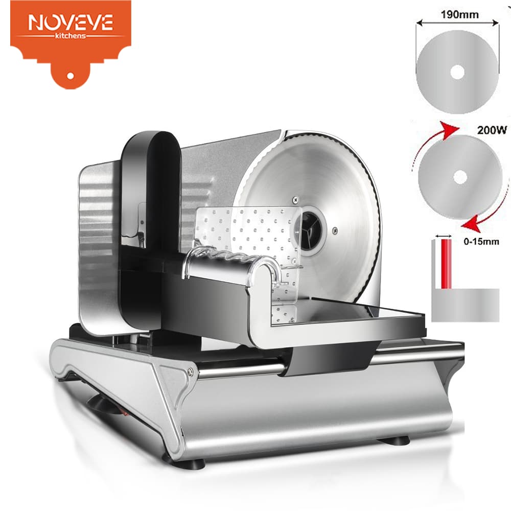 Multifatiador Elétrico Premium 200W 220V em Aço Inox – Cortador Profissional de Frios, Queijos, Presuntos e Embutidos