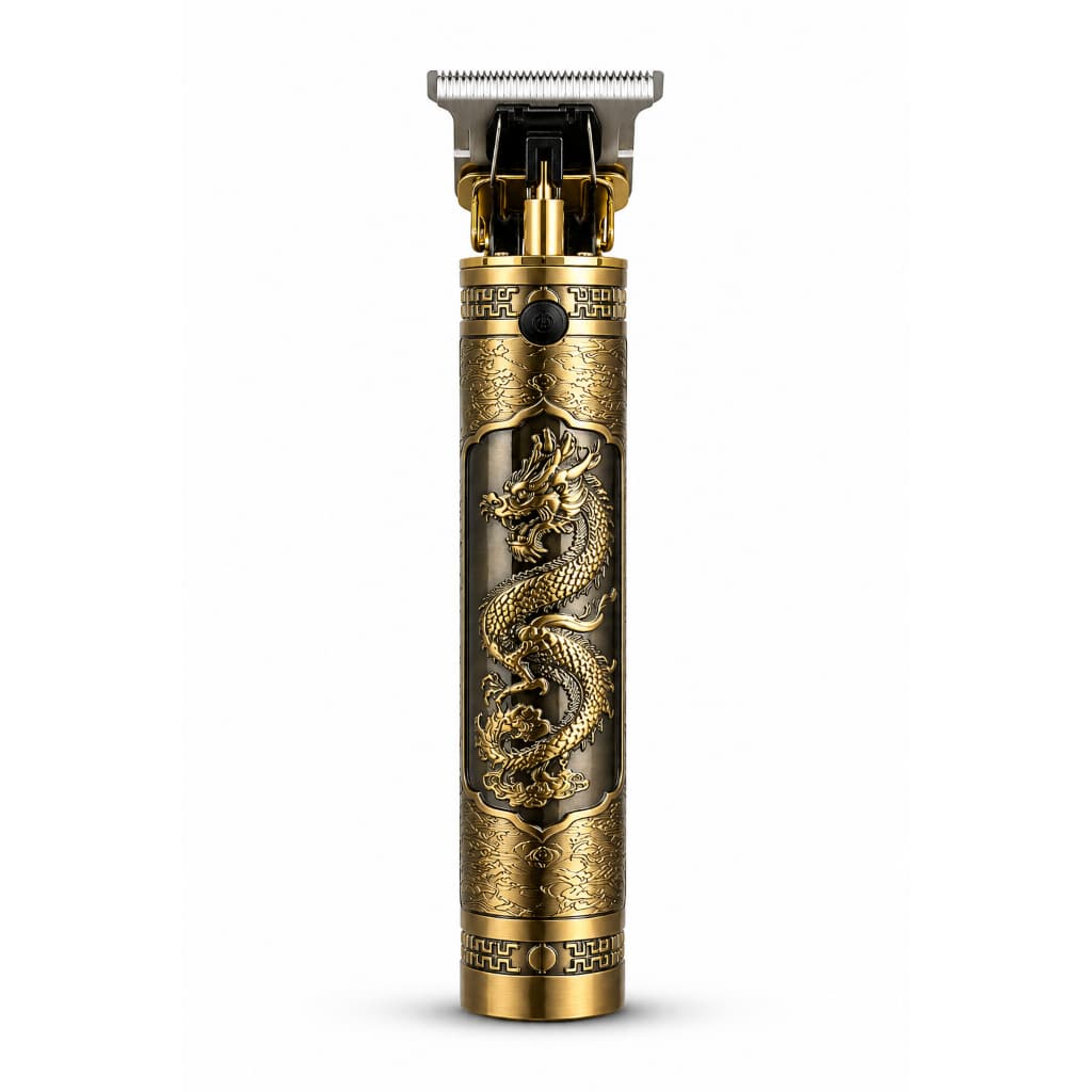 Máquina Dragão Profissional Sem Fio Aparador Barba Cabelo Acabamento Recarregável USB + 4 Pentes
