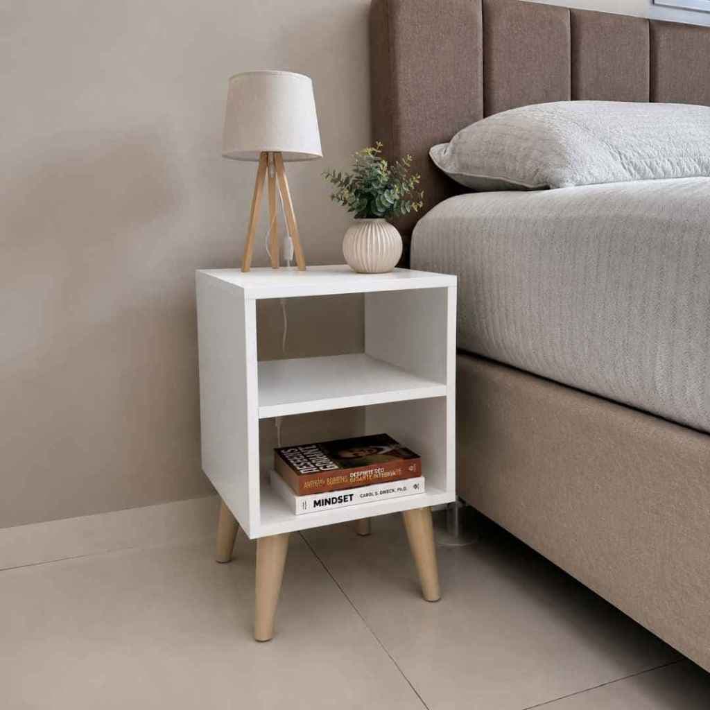 Mesa Cabeceira MDF Criado Mudo Retro Quarto Casal Solteiro Decoração Lateral Moderno 100% MDF