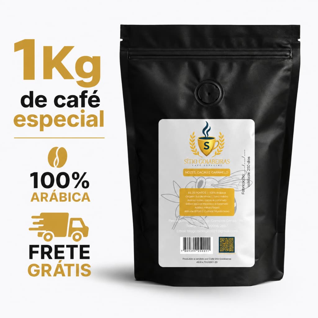 Café Especial Em Grãos 1kg 100% Arábica Torra Média Gourmet Café Sítio Goiabeiras
