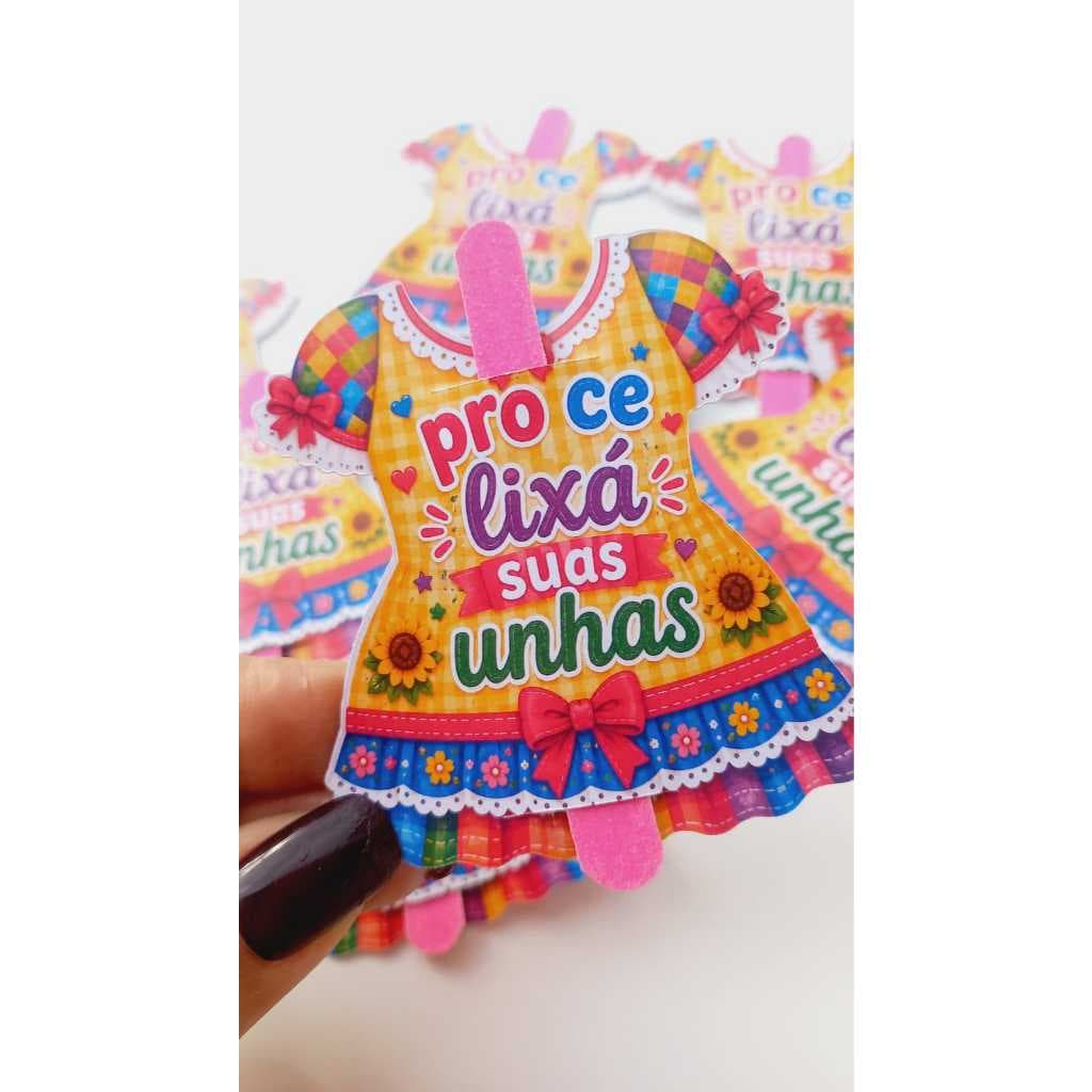 25/50 Lembrancinha FESTA JUNINA/mini Lixa de Unha/Mimo Brinde para Clientes/JUNINO