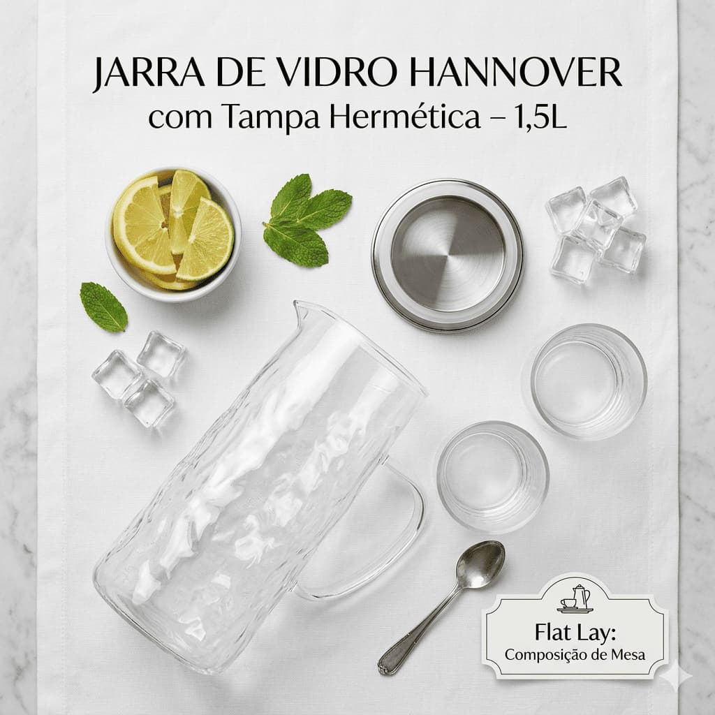 Jarra Vidro Tampa Hermetica 1,5 Litros Hannoar Economica Conservacao Liquidos