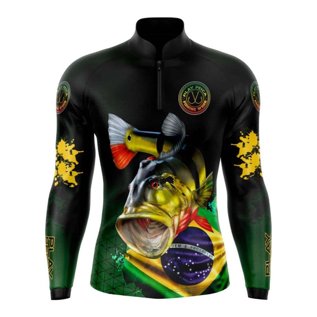 Camisa Blusa Camiseta de Pesca Tucunaré com Proteção Solar UV50+ PlayPesca