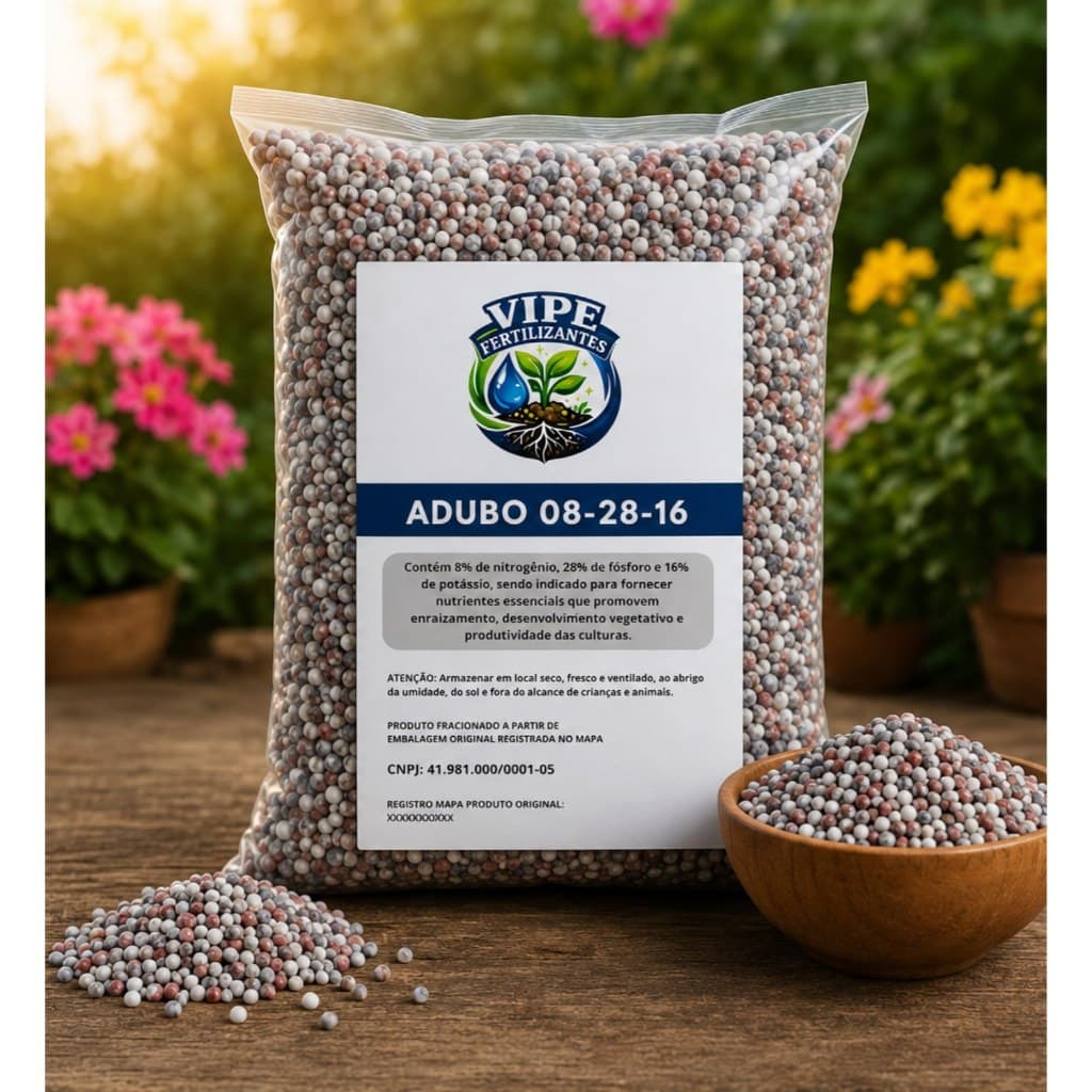 Adubo NPK 08-28-16 Fertilizante Para Floração Frutificação Hortas Jardins Plantas Frutíferas Alta Performance