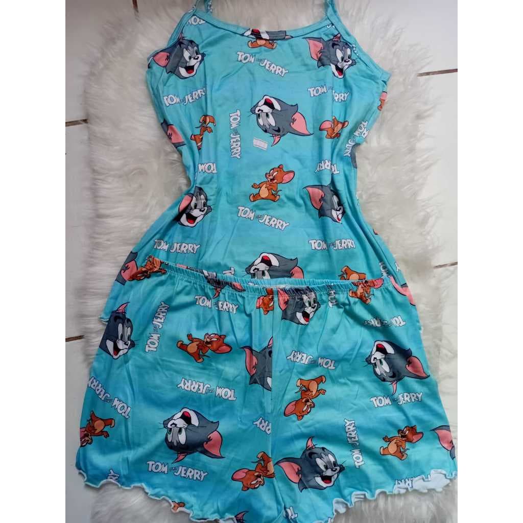 Pijama Feminino Verão Short Doll Alcinha Confortável