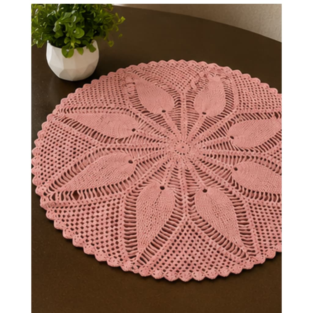 Centro de Mesa em Crochê Artesanal – Modelo Floral Redondo