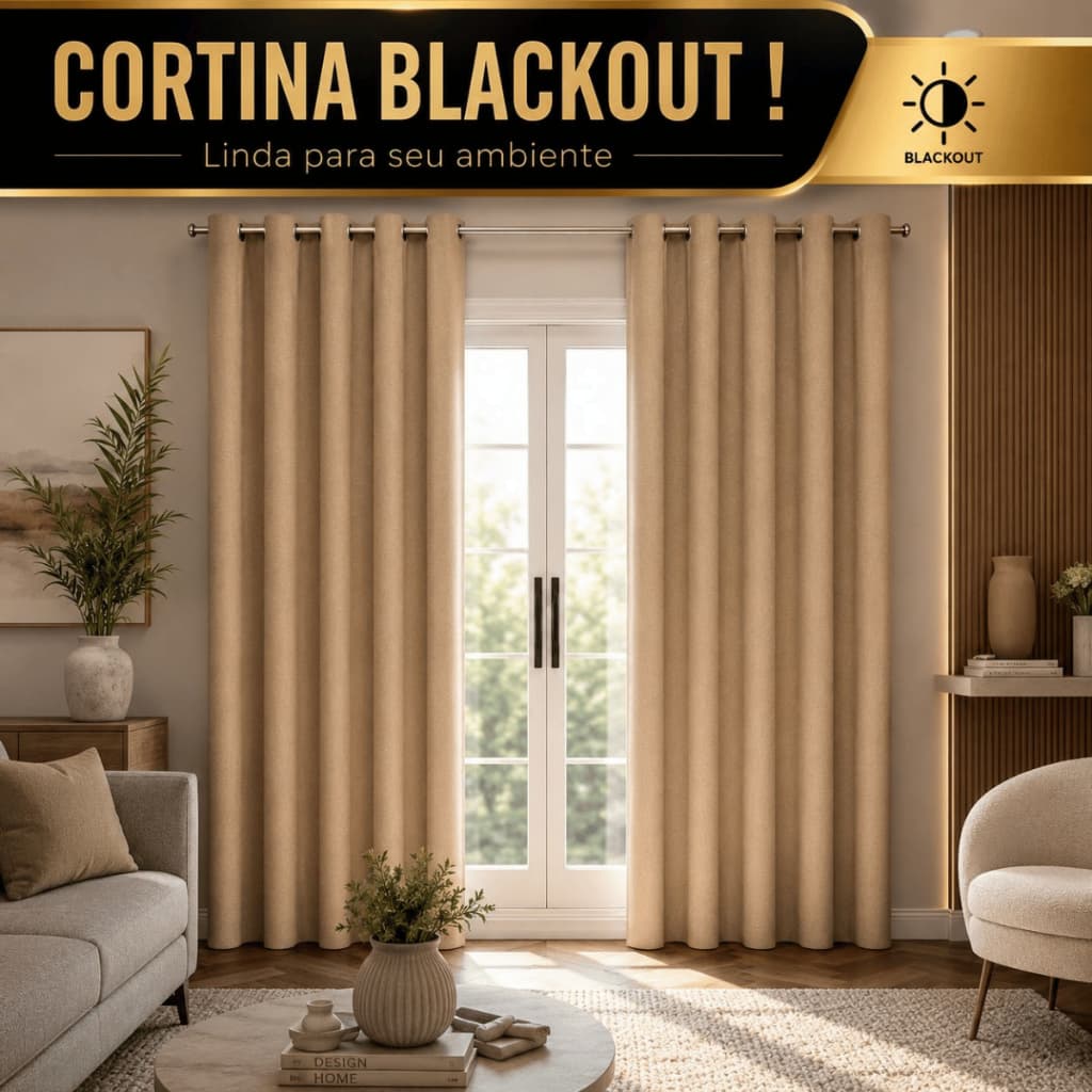 Cortina Blackout Em Tecido Grosso Corta Luz Premium Várias Medidas