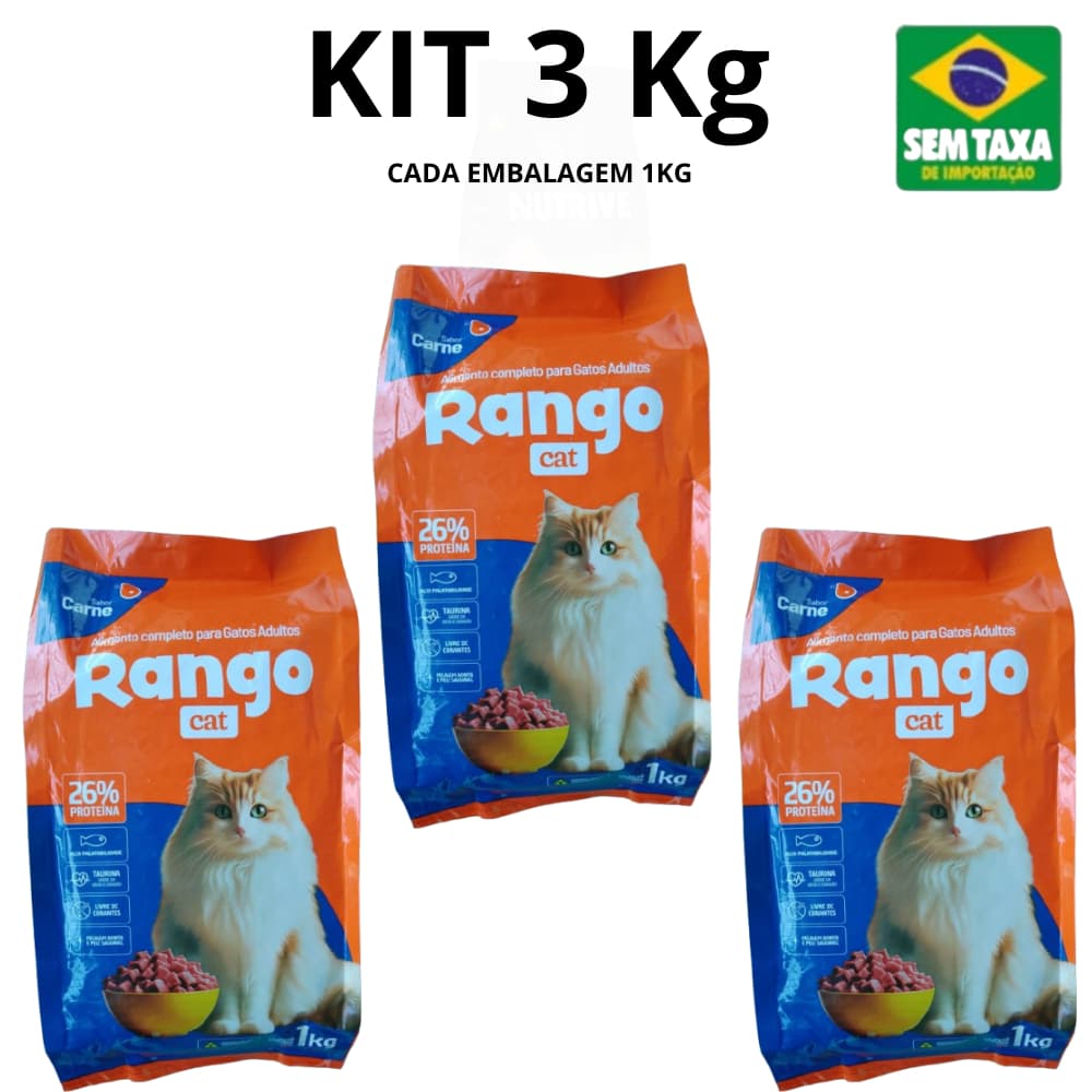 Ração Rango Cat Sem Corantes Gatos Adultos Sabor Frango Alta Aceitação