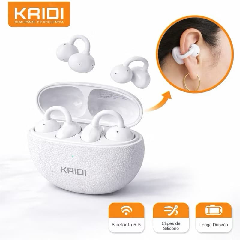 Fone de Ouvido Bluetooth KAIDI KNC4201 Clipe de Orelha Sem Fio Esportivo