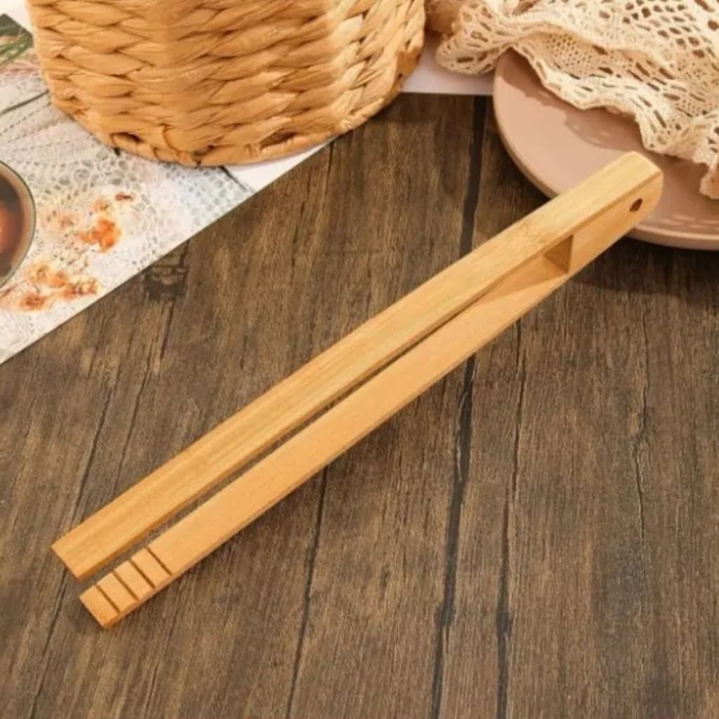 Pinça Culinaria Bambu Fritura Salada Carnes Paes Pegador Clipe Restaurante Cozinha