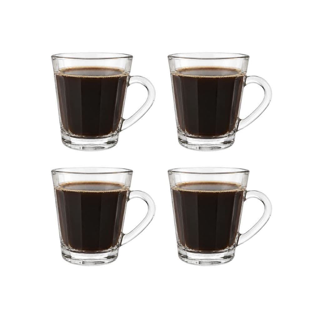 Kit 4 Xícaras De Vidro 90ml Café Expresso Transparente Moderna Resistente Elegante
