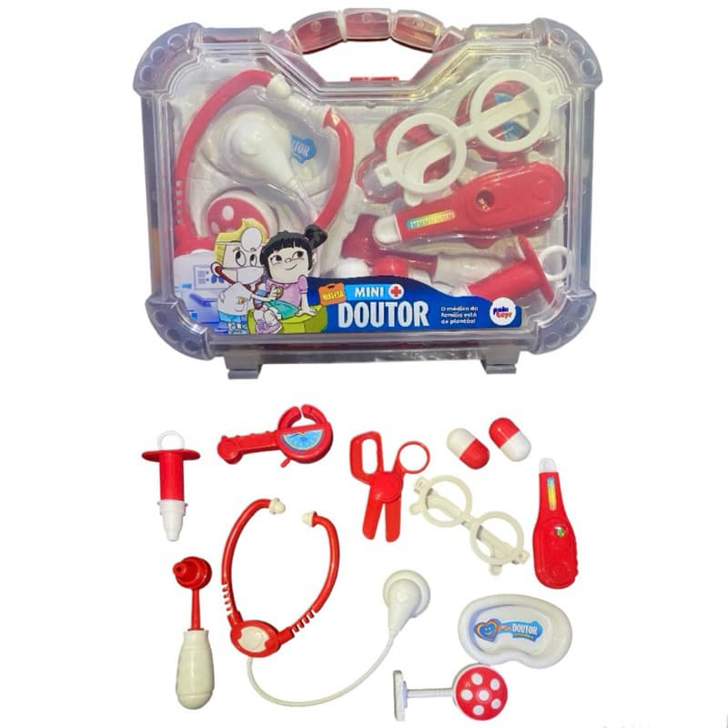 Maleta Kit Médico Vermelha Brinquedo Educativo